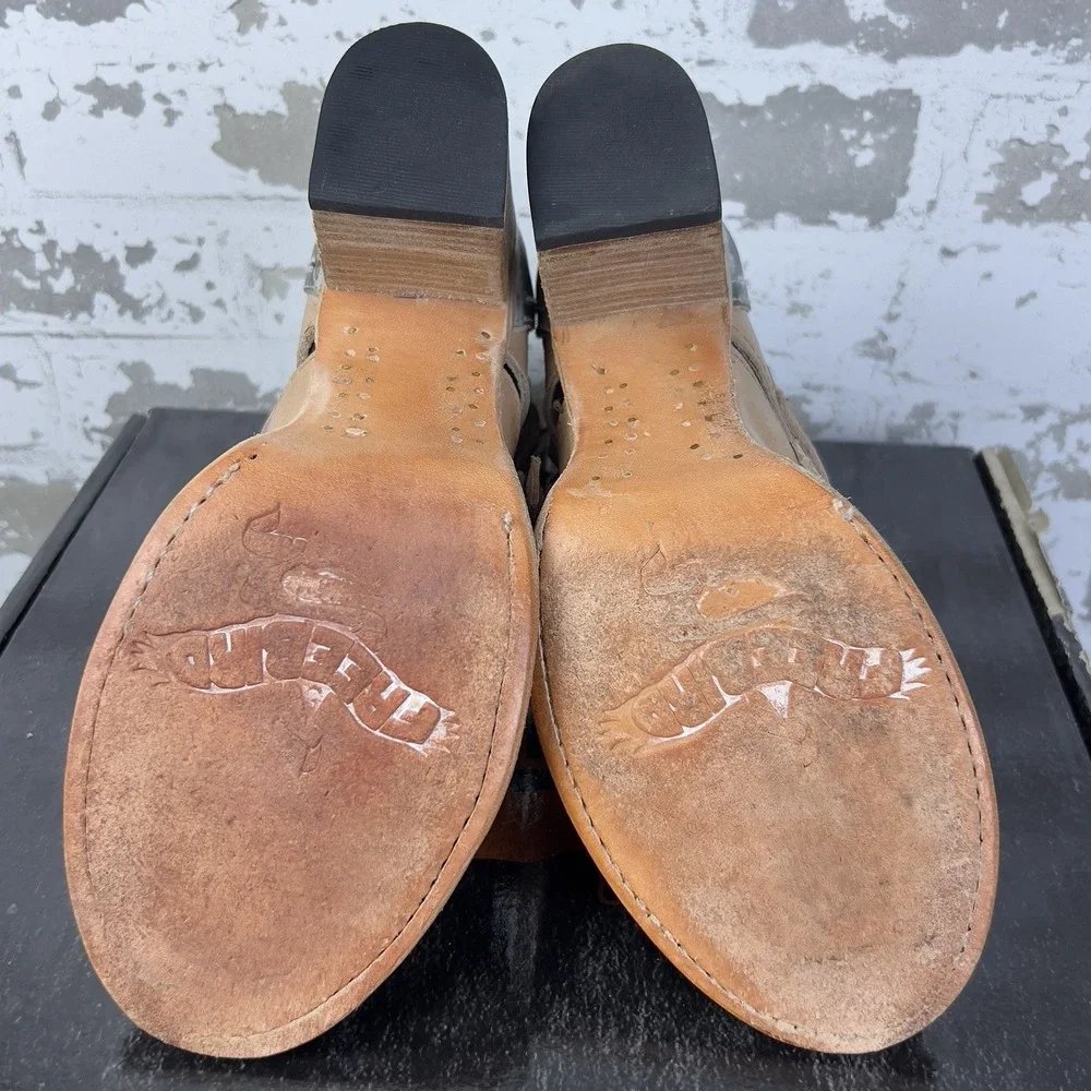 Freebird Braeden Blush Gladiator Sandal Boots Sz 9 Strappy Chunky Peep Toe Brown - Picture 12 of 16